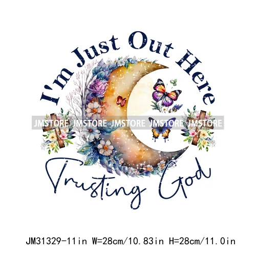 Floral Religious Sayings God Bible Verse Blessed Faith Inspirational Iron On DTF Transfers Stickers Ready To Press For Hoodies