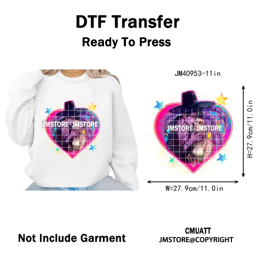 Cartoon Girl Dinner Kpop Merch Idol Band Group Music Movie Iron on DTF Washable Transfers Stickers Ready to Press for Textile