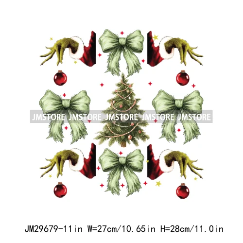 New Christmas Santa Social Club Coquette Western Boots Jolly Holiday Season Logos Iron On DTF Heat Transfer Stickers For Hoodies