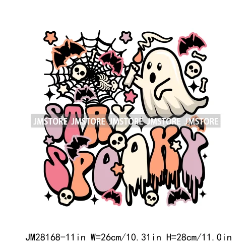 Cute Mama Babe Stay Spooky Let's Go Ghouls Halloween Season Designs DTF Iron On Transfers Stickers Ready To Press For Clothes