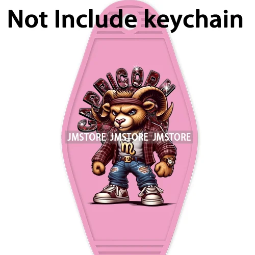 Mean Bear Zodiac Men Women High Quality WaterProof UV DTF Sticker For Motel Hotel Keychain Custom Labels Cool Hip Pop Animals