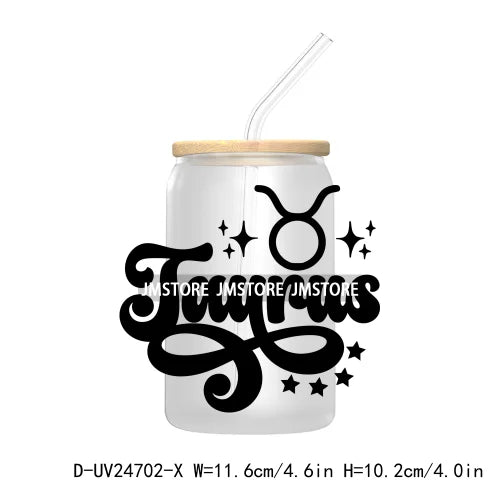 Zodiac Signs UV DTF Transfers Stickers Decals For Libbey Cold Cups Mugs Tumbler Waterproof DIY Craft Constellation Cakes