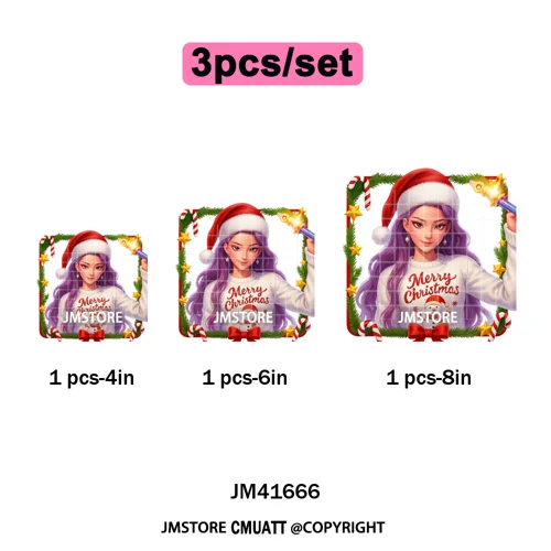 Christmas Kpop Holiday Idol Santa Holly Jolly Merry Christmas Iron on DTF Washable Transfers Stickers Ready to Press for Textile
