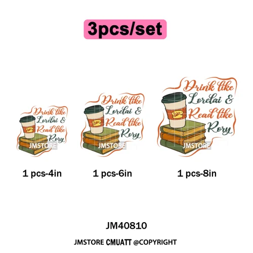 Autumn Festival Fall Season Stars Movie Girls Town Book Lover Iron on Washable DTF Transfers Stickers Ready to Press for Hoodies