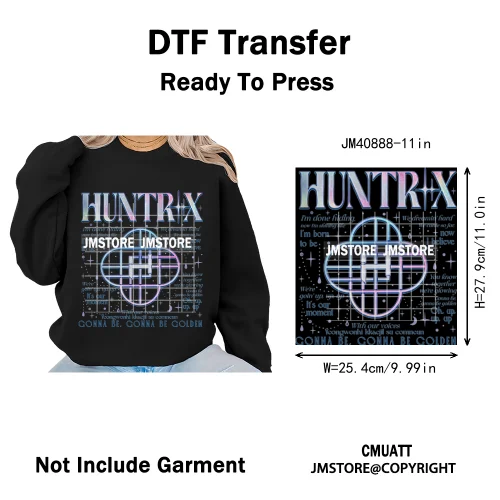 Kpop Movie Style Soda Pop Demon Inspired Movie Girl Dinner Iron on DTF Washable Transfers Stickers Ready to Press for Hoodies
