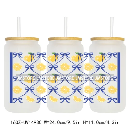 Butterfly Spring Flowers Coquette 16OZ UV DTF Cup Wraps Ready To Apply Waterproof Transfer Stickers For Libbey Glass Can Tumbler