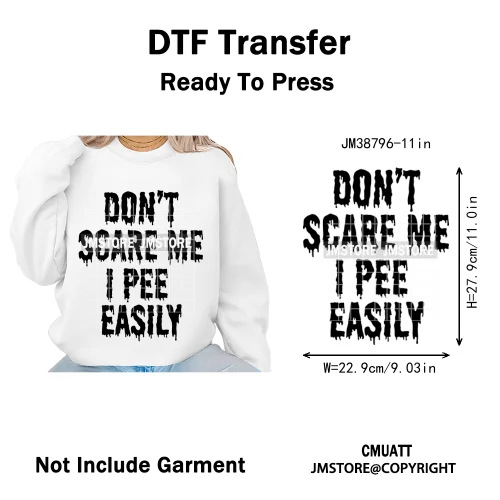 Sarcasm Halloween Time Boos Ghost Spooky Vibes Washable Designs Iron on DTF Transfers Stickers Ready to Press for T-shirts Bags