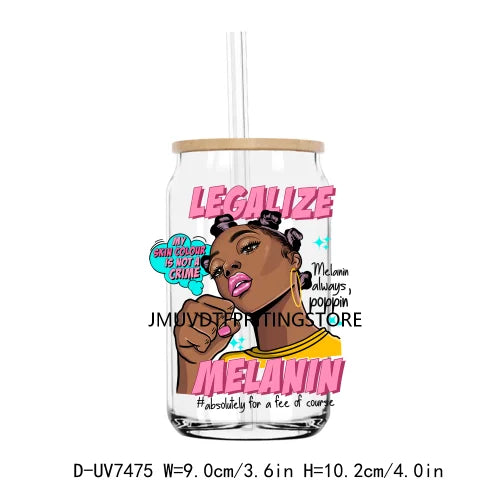 African American Black Women UV DTF Transfers Stickers Decals For Libbey Cold Cups Mugs Tumbler Waterproof DIY Craft Afro Girls