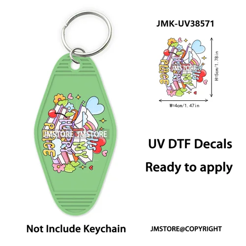 Back To School Teacher Coquette Bow UV DTF Motel Keychain Wraps Ready To Apply Waterproof High Quality Hotel Keychain Decals