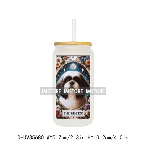 Dog Cat Animals Tarot Card UV Sticker Decals For Libbey Cold Cups Mugs Tumbler Transfer Stickers Waterproof High Quality Labels