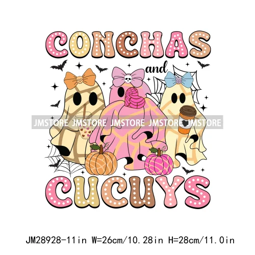 Cute Aqui Espantan Mexican Ghost Creepy Conchita Era Conchas And Cucuys Iron On DTF Transfer Stickers Ready To Press For Hoodies