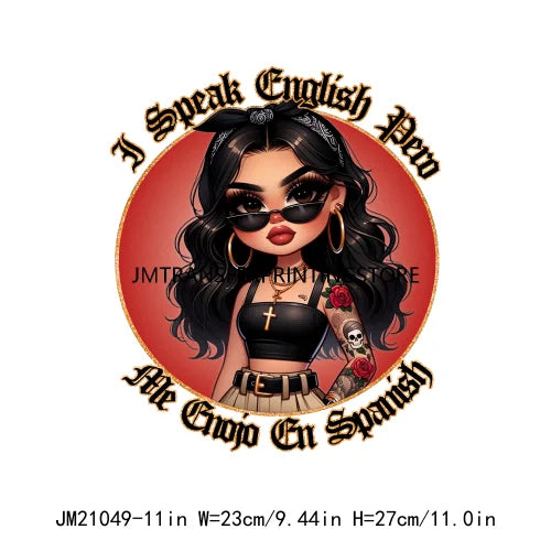 Chicana Religiosa Rose Gold Chola Chingona Bendecida Designs In My Coquette Era Homegirls DTF Transfer Stickers For Hoodies Bags