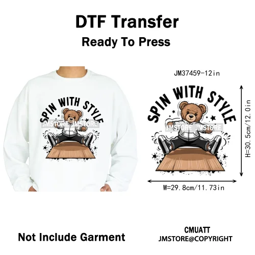12in Colorful Rap Music Rock Vibes Mud Master Truck Space Trip Graffiti Iron on DTF Transfer Stickers Ready to Press for T-shirt