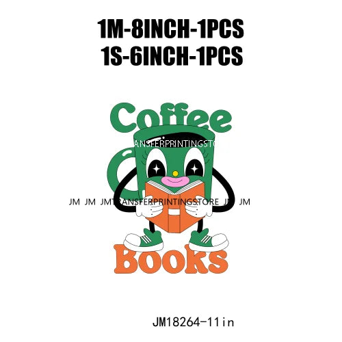 Positive Quotes Coffee Fuel Good Vibes Book Read In Peace Best At Drinking DTF Heat Transfer Stickers Ready To Press For Clothes