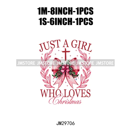 Christmas Girly Vibes Santa Winter Jesus Coquette Bow Tis The Season Iron On DTF Transfers Stickers Ready To Press For Clothes