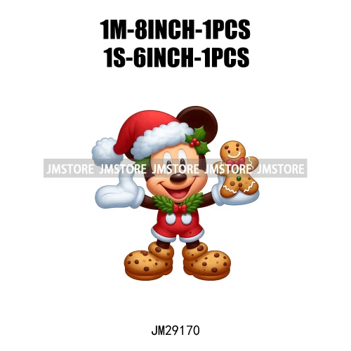 Special Delivery Characters Cartoon Santa Claus Christmas Gift Iron On DTF Transfers Stickers Ready To Press For Clothes