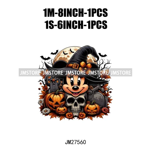 Cartoon Halloween Spooky Season Pumpkin Rip Gravestone Skull DTF Iron On Transfers Stickers Printing Ready To Press For Clothing