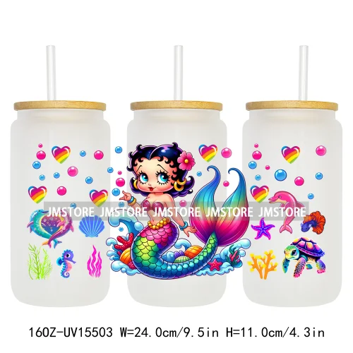 Trendy Cartoon Friends Coffee 16OZ UV DTF Cup Wraps Ready To Apply Waterproof Transfer Stickers For Libbey Glass Can Tumbler