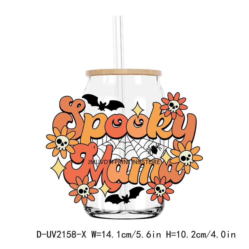 Spooky Mama Mini Halloween Season UV DTF Transfers Stickers Decals For Libbey Cold Cups Mugs Tumbler Waterproof DIY Craft