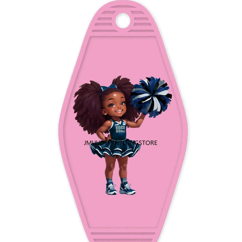 Sport Football Player High Quality WaterProof UV DTF Sticker For Motel Hotel Keychain Black Afro Girls