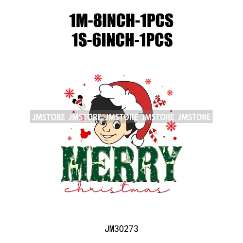 Merry Christmas Cute Cartoon Animal Friends Winter White Festive Vibes Iron On DTF Transfers Stickers Ready To Press For Hoodies