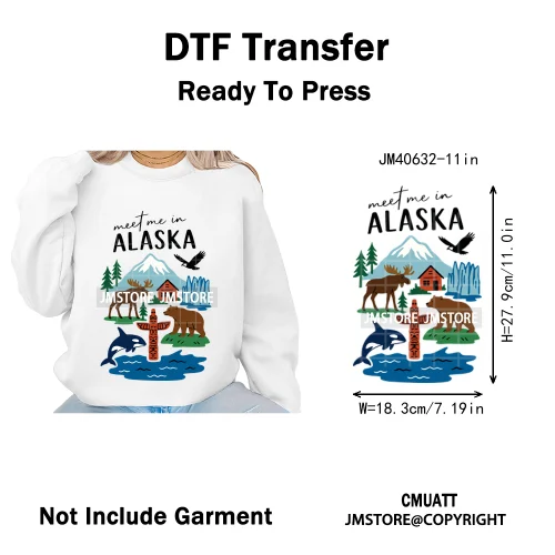 Retro American Citycape Scenery Badge States Lover Designs Iron on DTF Washable Transfers Stickers Ready to Press for Clothing