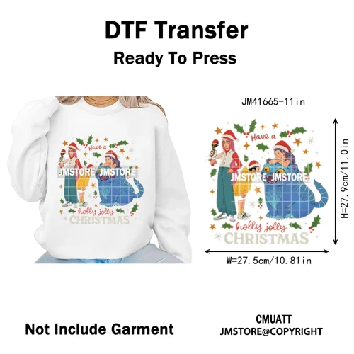 Christmas Kpop Holiday Idol Santa Holly Jolly Merry Christmas Iron on DTF Washable Transfers Stickers Ready to Press for Textile