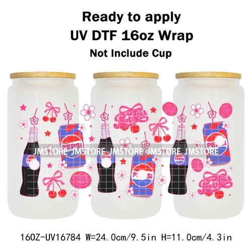 Cartoon Soft Drink Dessert UV DTF Stickers Ready To Transfer Cup Wrap Custom Labels DIY Craft For Libbey Can Glass Tumblers Mugs