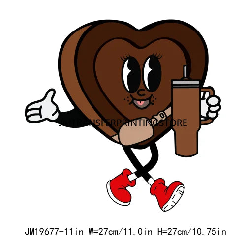 Valentine Heart Stanley Inspired Holiday Love DTF Transfer Iron On Heat Press Sticker For Tshirt