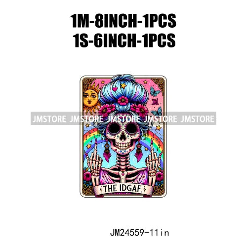 Funny Mexican Evil Eye Chismosa La Chigona Latina Skeleton Tarot Card Logos Iron On DTF Heat Press Transfer Stickers For Clothes