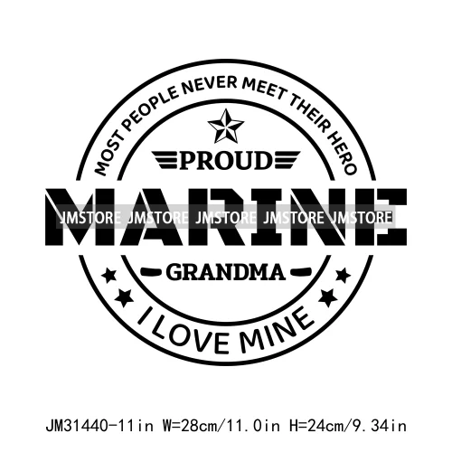 Happy Proud Marine Family Quotes I Raised Love Mine Military Pride Iron On DTF Transfers Stickers Ready To Press For Hoodies