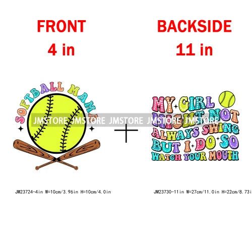 My Boy Girl Kid Might Not Swing But I Do Watch Your Mouth Softball Decals She Is Mom Family DTF Transfer Stickers For Clothes