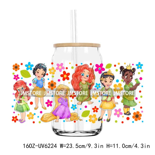 Cute Cartoon Characters UV DTF Sticker For 16OZ Libbey Glass Cup Can Wrap Transfer Stickers Custom Labels DIY Logo Magic World