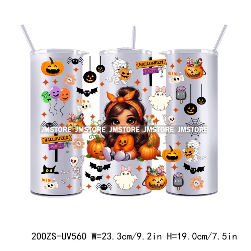 Latina Baby Halloween Pumpkin 20OZ Straight Skinny Tumbler Wrap UV DTF Cup Wraps Custom Labels Transfer Sticker Waterproof Logo