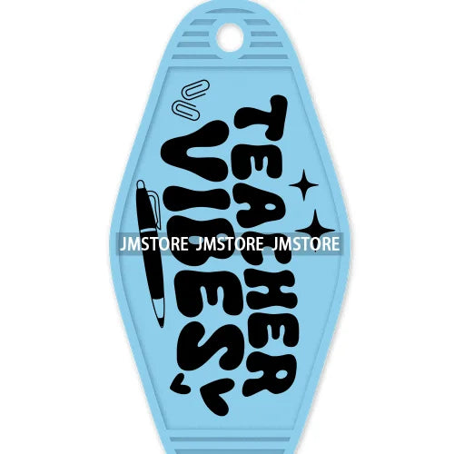 In My Teacher Era High Quality WaterProof UV DTF Sticker For Motel Hotel Keychain Funny Teaching Mode