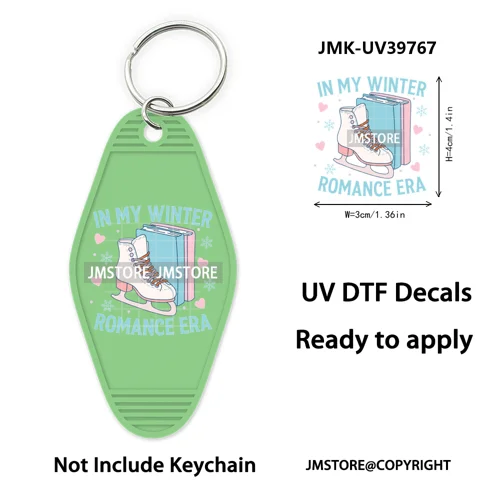 Season Reading Bookish Affirmation UV DTF Motel Keychain Decal Ready To Ship Custom Transfer Stickers Prints For Hotel Keychain