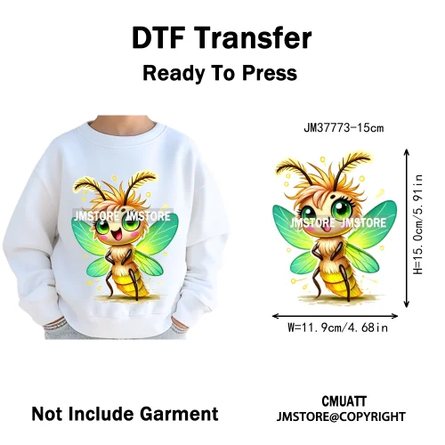 15cm 5.9in Kids Quirky Safari Cartoon Animal Iron On Transfers Stickers For Clothing DTF Printed Appliques Washable T-Shirts