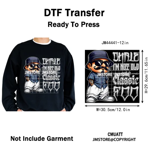 Chale I'm Not Old I'm Classic Foo Graphic Chicano Mexican Iron on Washable DTF Transfers Stickers Ready to Press for Clothing