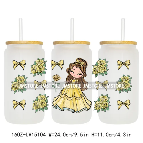 Beauty Princess And Beast UV DTF Stickers Ready to Transfer Cup Wrap Custom Labels DIY Craft For Libbey Can Glass Tumblers Mugs