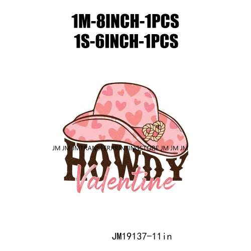 Retro Distressed Western Cowboy Horse Boot Scootin Valentines Day Howday Honey Couple Iron On DTF Transfer Stickers For Clothing