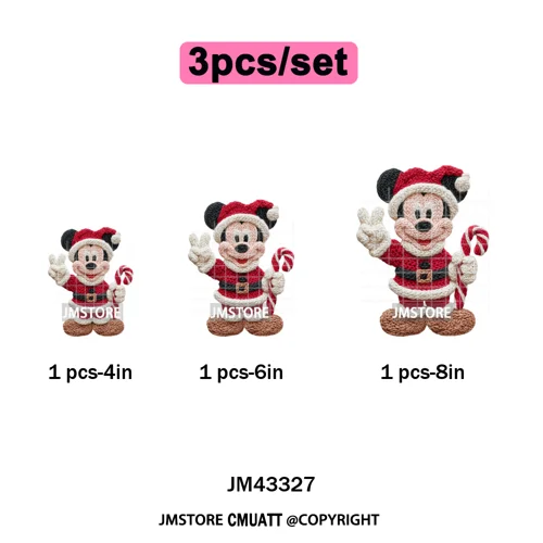 Latch Hook Faux Yarn Cartoon Movie Friends Merry Christmas Iron on Washable DTF Transfers Stickers Ready to Press for Textiles