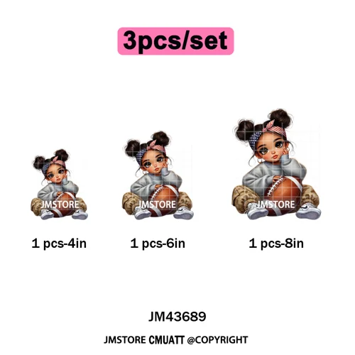 Latina Football Mexican Baby Girls Sports Lover Game Day Iron on Washable DTF Heat Transfers Stickers Ready to Press for Hoodies