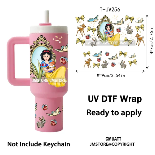 Cute Cartoon Princess Friends Wholesale Bulk UV DTF Wraps Ready To Apply Transfer Stickers Waterproof For Mini Tumbler Keychain