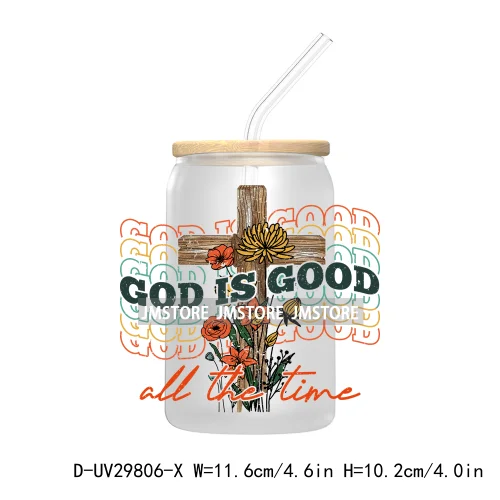 Retro Christian Religious Quotes UV DTF Transfer Stickers Decals For Libbey Cold Cups Mugs Tumbler High Quality God Jesus Faith