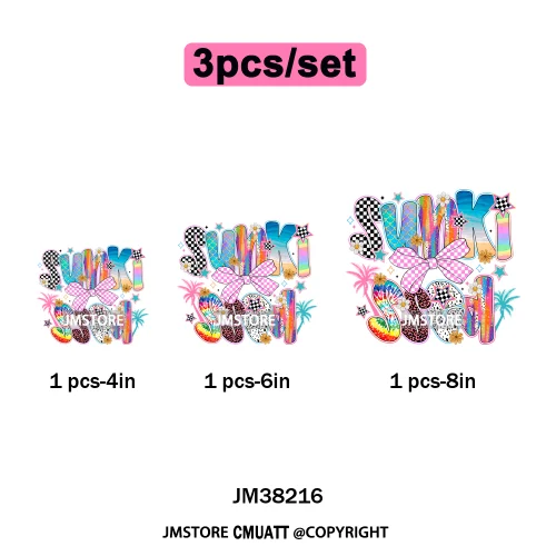 Spring Break Wildflower Seashell Turtle Coquette Sun Summer Vacation Iron on DTF Transfers Stickers Ready to Press for Clothes