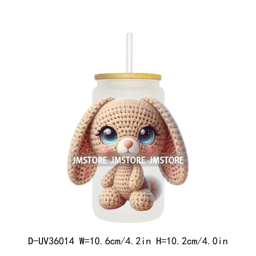 New Knitted Baby Animals UV Sticker Decals For Libbey Cold Cups Mugs Tumbler Transfer Stickers Waterproof High Quality Labels