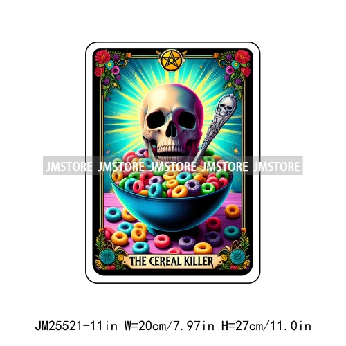 Skeleton La Maestra Chingona Smoke Women Lovers Tarot Card Printing DTF Iron On Transfer Stickers Ready To Press For Clothes Bag