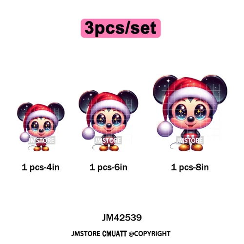 Holly Jolly Cute Cartoon Character Christmas Santa Tis The Season Iron on DTF Heat Transfers Stickers Ready to Press for Garment