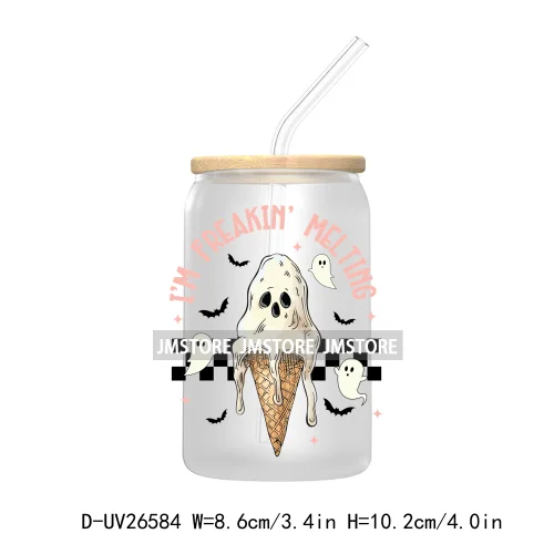 Spooky Witch Halloween UV DTF Transfer Stickers Decals For Libbey Cold Cups Mugs Durable Waterproof Custom Labels Fall Season