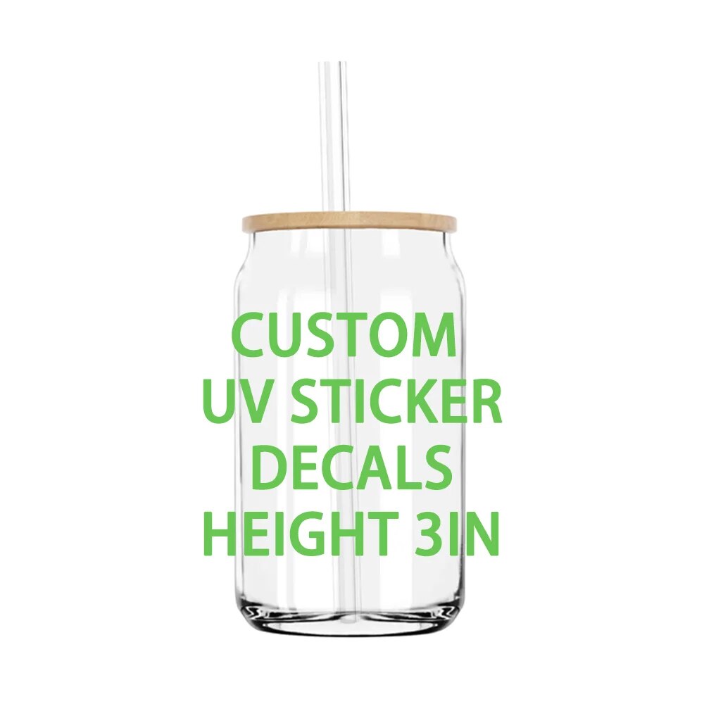 Custom Your Designs 16OZ UV DTF Transfer Cup Wraps Sticker For The Libby Glasses Coffee Decals